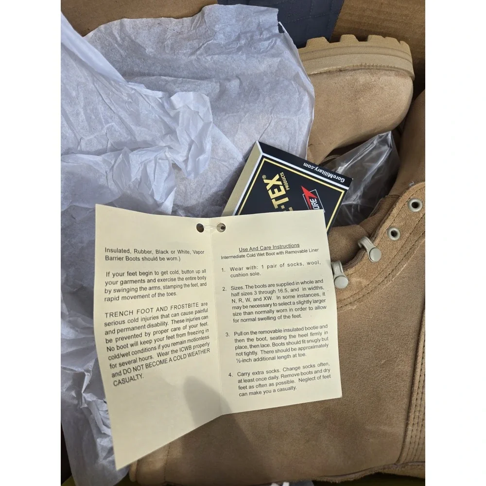 Belleville ICWT 9.5W Gore-Tex Military Combat Boots Cold Wet Tan USA New